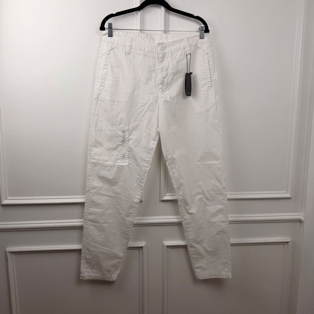 Armani Exchange‎ Mens White Ripstop Tapered Cargo Trousers NEW 3ZZP48 ZN11Z 31